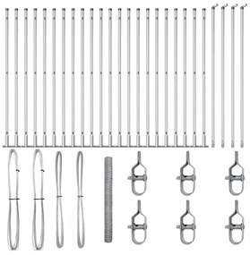 vidaXL Στύλος Περιφράξεων Ασημί 50 x 1,4 μ (36 mm δίχτυ) Ατσάλι