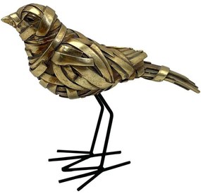 Διακοσμητική Φιγούρα Bird 279-225-316 20x7x17cm Gold Μέταλλο,Polyresin