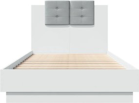 vidaXL Πλαίσιο Κρεβατιού με Κεφαλάρι Λευκό 90x190 εκ. Επεξεργ. Ξύλο