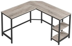Γωνιακό τραπέζι γραφείου Burbank 122, Γωνιακό, 76x138x138cm, Ανοιχτό χρώμα ξύλου, Μαύρο