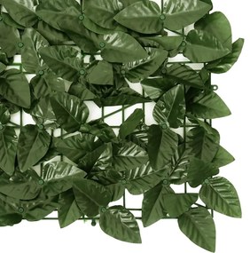 Διαχωριστικό Βεράντας με Φύλλα Σκούρο Πράσινο 400 x 75 εκ. - Πράσινο