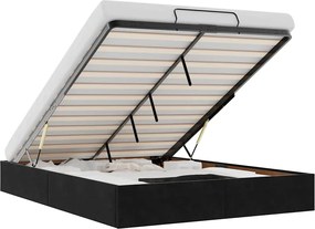 vidaXL Οθωμανικό πλαίσιο κρεβατιού χωρίς στρώμα Μαύρο Βελούδο