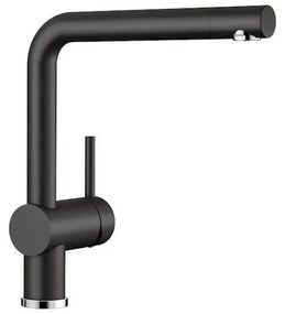 Blanco Linus SILGRANIT® Black Μπαταρία Κουζίνας με Περιστρεφόμενο Ρουξούνι