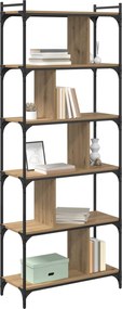 vidaXL Βιβλιοθήκη artisan δρυς 76 x 32 x 192 εκ. Επεξεργασμένο ξύλο
