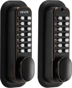 VEVOR Mechanical Keyless Entry Door Lock, 2.0 Code Upgrade, 4-7 Digits Code, Double-Sided Push Button Combination Mechanical Keypad Door Knob, Auto Locking, for Indoor or Outdoor, Oil-Rubbed Bronze