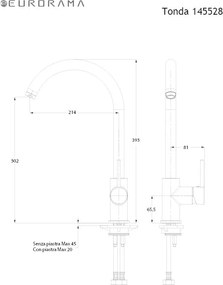 Eurorama Tonda 145528 Black Matt - Μπαταρία Κουζίνας