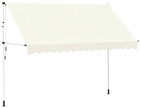 vidaXL Τέντα Συρόμενη Χειροκίνητη Κρεμ 350 εκ.