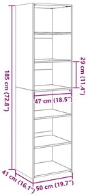 Ντουλάπι Λευκό 50x41x185 εκ. Επεξεργασμένο Ξύλο - Λευκό
