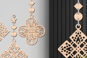 Intra απο ξύλο plywood 3mm-4mm πάχος – Ξύλινος Κρεμαστός τοίχος Τέχνη με Δίασταση  20x20 cm INTRAFABR-93850468