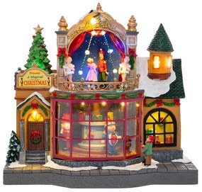 Χριστουγεννιάτικη Παράσταση Polyresin-Πλαστικό Με Φως-Μουσική &amp; Κίνηση Toy Shop 30,5x18,5x28,5εκ. iliadis 86378