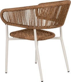 Πολυθρόνα Κήπου ArteLibre KARURU Λευκό/Φυσικό Αλουμίνιο/Rattan 63x63x77cm