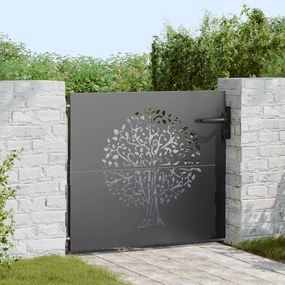 vidaXL Πύλη Κήπου Άλλο Μαύρο 100 x 100 cm Ατσάλι με Επικάλυψη Πούδρας