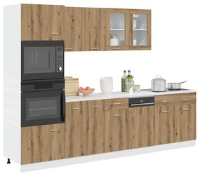 vidaXL 7 τεμαχίων σετ ντουλαπιών κουζίνας Artisan Δρυς Engineered Wood