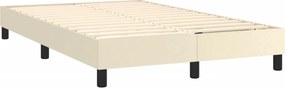 vidaXL Κρεβάτι Boxspring με Στρώμα &amp; LED Κρεμ 120x200 εκ. Συνθ. Δέρμα