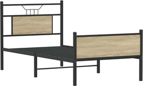 vidaXL Πλαίσιο Κρεβ. Χωρ. Στρώμα Sonoma Δρυς 90x200 εκ. Επεξ. Ξύλο