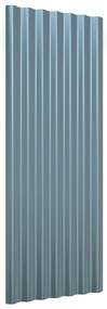 vidaXL Πάνελ Οροφής 12 τεμ. Γκρι 100x36 εκ. Γαλβανισμένος χάλυβας