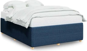 vidaXL Σκελετός Κρεβατιού Χωρίς Στρώμα Μπλε 140x200 εκ.Υφασμάτινο