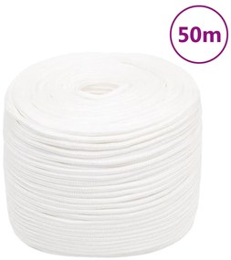 vidaXL Σχοινί Ναυτιλίας Ολόλευκο 8 χιλ. 50 μ. από Πολυπροπυλένιο