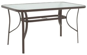 Τραπέζι Ensure pakoworld μέταλλο καφέ-γυαλί tempered 120x80x70εκ