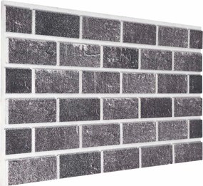 vidaXL Πάνελ τοίχου 10 pcs Μαύρο και Γκρι 100 x 50 cm Αφρός EPS
