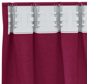 vidaXL Κουρτίνες με κουρτίνες 2 pcs Κόκκινο Πολυεστέρας