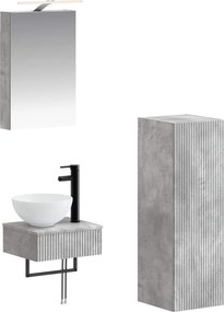vidaXL Σετ Ντουλαπιών Μπάνιου 4 pcs Γκρι Σκυροδέματος