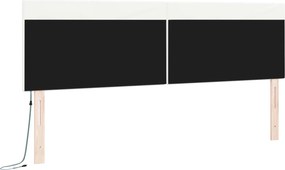 vidaXL LED κεφαλάρι Λευκό 180 cm Τεχνητό Δέρμα