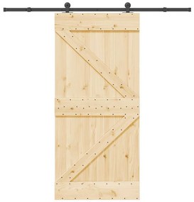 Συρόμενη Μεσόπορτα με Μηχανισμό 95 x 210 εκ. Μασίφ Ξύλο Πεύκου