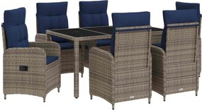 vidaXL Σετ Εξωτερικής Τραπέζης 7 pcs συνθετικό ρατάν