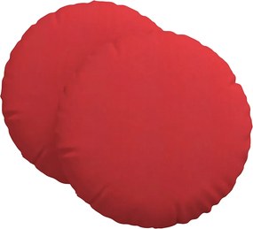 vidaXL Μαξιλάρια καθισμάτων 2 pcs Κόκκινο Ø80 x 29 εκ ύφασμα