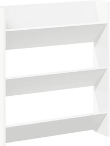vidaXL Παπουτσοθήκη Τοίχου Λευκή 80 x 18 x 90 εκ. από Επεξ. Ξύλο