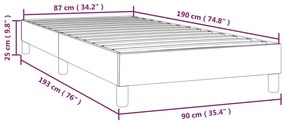 Πλαίσιο Κρεβατιού Boxspring Taupe 90x190 εκ. Υφασμάτινο - Μπεζ-Γκρι