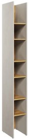 Βιβλιοθήκη Fresno AG102, Ανοιχτό, Πλαστικοποιημένη μοριοσανίδα, 218x27x40cm, 31 kg, Ανοιχτό γκρι, Ανοιχτό χρώμα ξύλου | Epipla1.gr