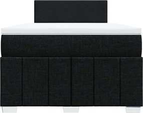 vidaXL Κρεβάτι Boxspring με Στρώμα Μαύρο 120x200 εκ. Υφασμάτινο