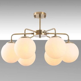 Φωτιστικό Οροφής - Πλαφονιέρα Viran 942FLG1356 56x56x43cm 6xE14 40W Gold-White Opviq