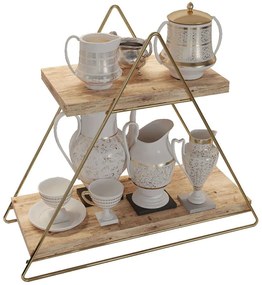 Βάση Οργάνωσης Κουζίνας 498HFT1105 38x16x42cm Gold-Brown Metal,Wood