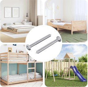 vidaXL Βίδα 2 pcs Ασημί M6 x 60 χιλ. Ατσάλι