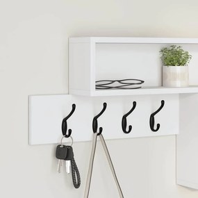 vidaXL Τοίχου Κρεμάστρα Επιτοίχιο Λευκό 100 x 12 x 43,5 εκ