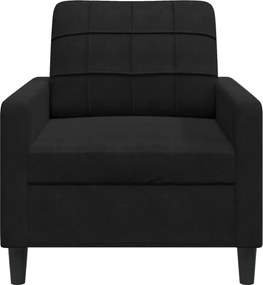 vidaXL Πολυθρόνα Μαύρη 60 εκ. Βελούδινη
