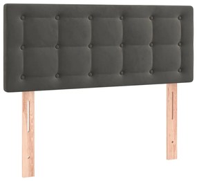 Κεφαλάρι Κρεβατιού LED Σκούρο Γκρι 80x5x78/88 εκ. Βελούδινο - Γκρι