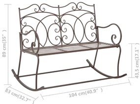 vidaXL Παγκάκι Κήπου Αντικέ Καφέ 104 εκ. Σιδερένιο