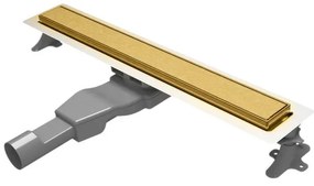 Cora Flat Linear Επιδαπέδιο Κανάλι Ντουζιέρας 60cm Inox PVD Brushed Gold