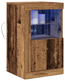 vidaXL Μπουφέ με LED Φώτα Παλιού Ξύλου 41x37x67 εκ.