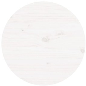 Τραπεζάκι Σαλονιού Λευκό Ø 55 x 60 εκ. από Μασίφ Ξύλο Πεύκου - Λευκό