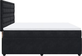 vidaXL Κρεβάτι Boxspring με Στρώμα Μαύρο 180x200 εκ. Βελούδινο
