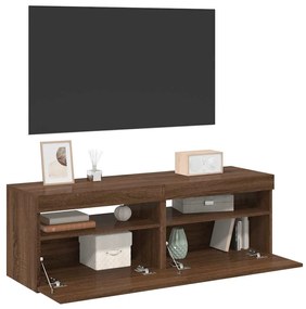 vidaXL Έπιπλα Τηλεόρασης με LED 2 τεμ. Καφέ δρυς 60 x 35 x 40 εκ.