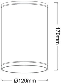 Επιτοίχιο Φωτιστικό Οροφής Lempo E27 Μονόφωτο-Leuko