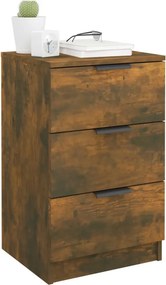vidaXL Κομοδίνο Καπνιστή Δρυς 40 x 36 x 65 εκ.