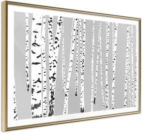 Αφίσα - Birch Wood  - 30x20 - Χρυσό - Χωρίς πασπαρτού