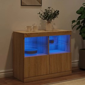vidaXL Ντουλάπι με LED Sonoma Δρυς 81 x 37 x 67 εκ.